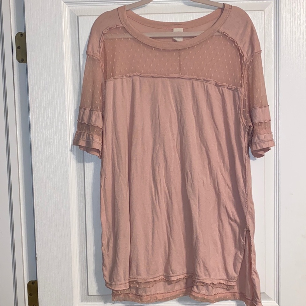 Free people we the free oversized shirt dress with lace